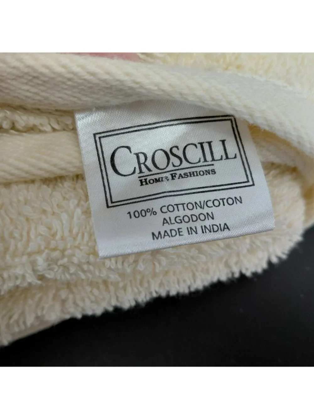 Croscill Beige Cotton Towel Set Bath Hand Finger Botanical Fresco Grasses 5 pc